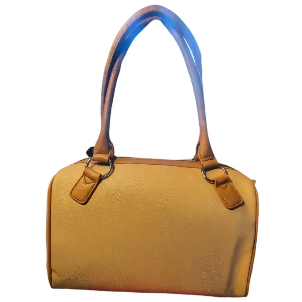 Nine West Handbag Clockwork Satchel Beige Brown Womens